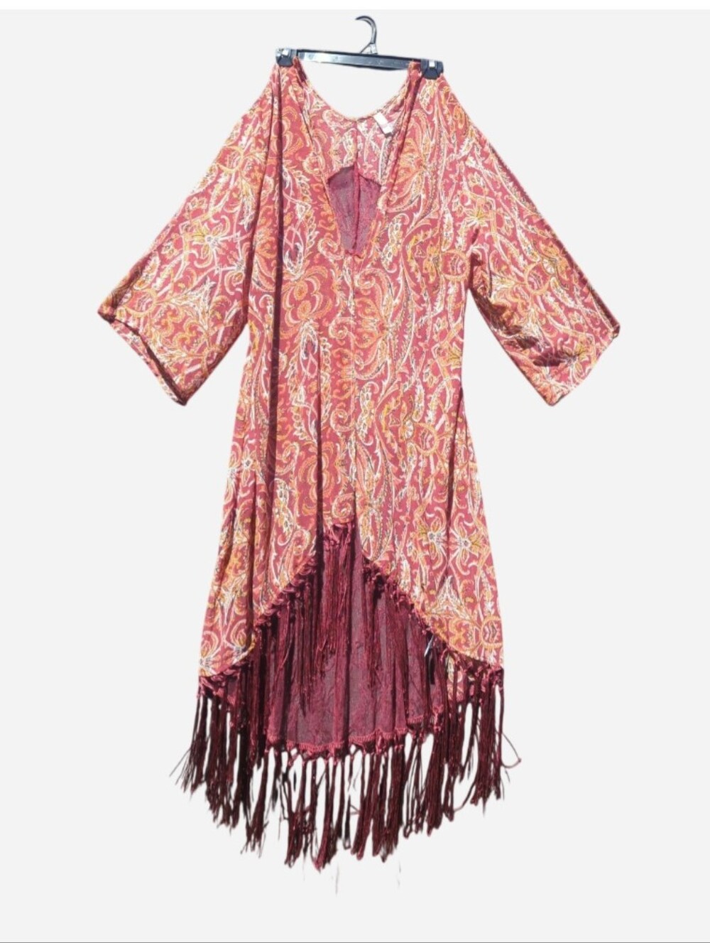 Xhilaration Pink Paisley V-Neck Tunic